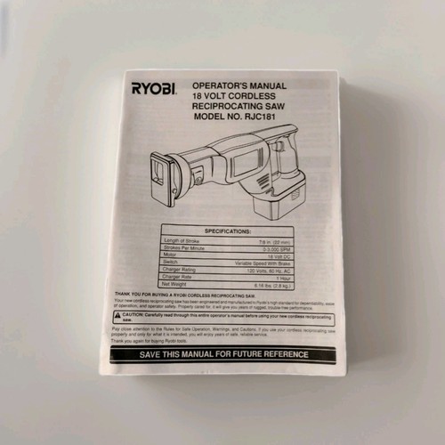 Ryobi operators manual volt - manual, 18