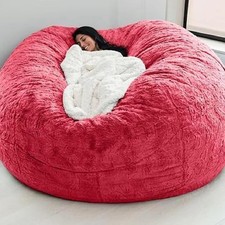 Red Giant Faux Fur Bean Bag