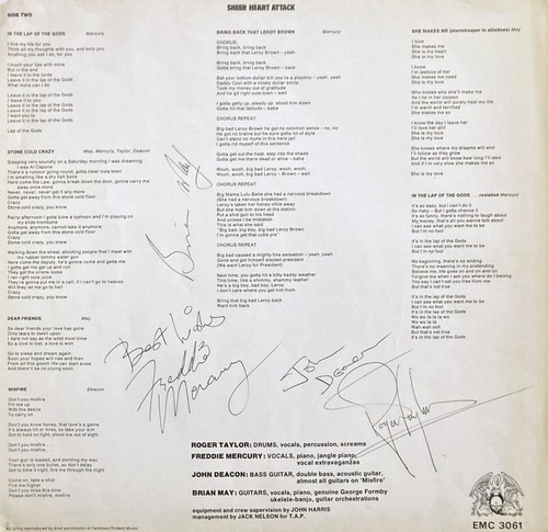 Queen signed sheer heart - queen, 'sheer