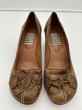 Hardot Harlot Brown Mary Jane Heels Women’s Sz 9.5 Textured Detail Classic Boho