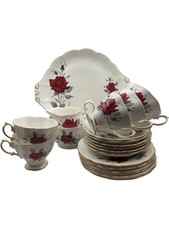 Royal Albert Sweet Romance Vintage Bone China Tea Set Rose Flowers 1960s PPWH