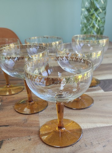 Vintage glass amber champagne - vintage,