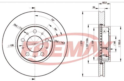 Brake disc fremax - brake, for