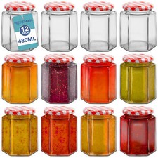 HEFTMAN Hexagonal Jam Jars