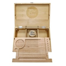 Large wooden Rolling Box Black