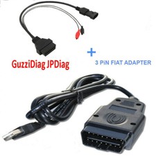 OBD2 USB Cable FTDI FT232RL Chip + 3 Pin Adapter Cable GuzziDiag JPDiag