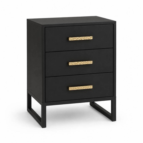 Black drawer bedside table - black,