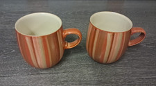 Denby Fire Chilli Stripe Large Curve Mugs X 2 - Never used