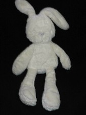 Mamas and Papas Bunny Baby Lovey Plush Stuffed Toy Cream Gray Heart Nose 13"