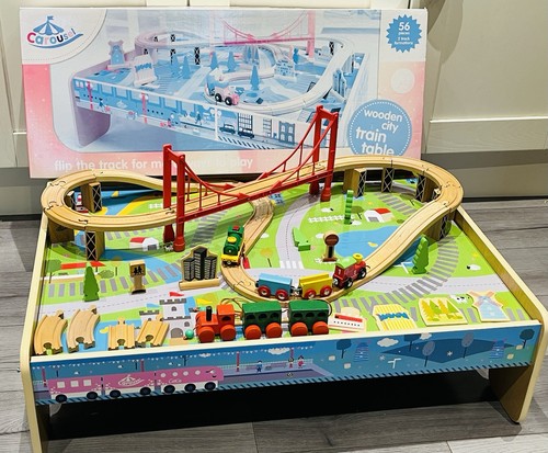 Wooden carousel train table - wooden,