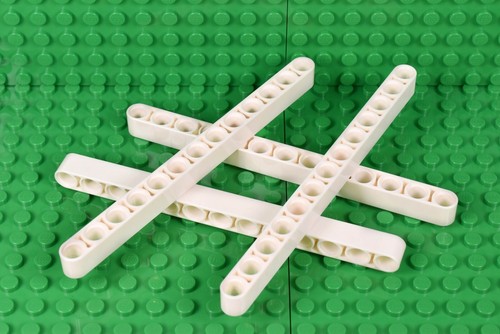 Lego technic liftarm white - liftarm,