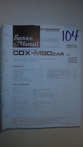 Pioneer cdx m90zar service - pioneer,