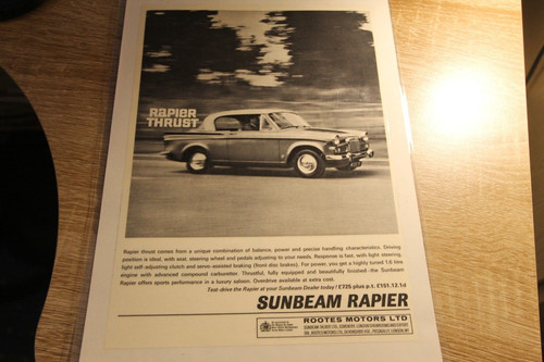 Original 1969 magazine - , advert