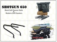 Genuine Royal Enfield Shotgun 650 Pannier Rails With Modern Soft Panniers Black
