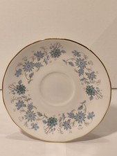 Beautiful Blue Floral Colclough Bone China Saucer  – Made in England