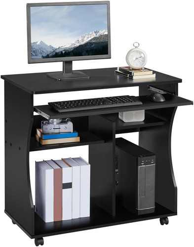 Wood rolling computer - desk, pc