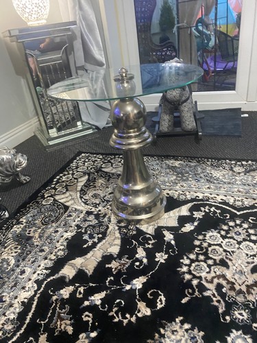 Chrome and glass - and, piece