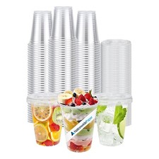 10oz/12oz/16oz Smoothie Milkshakes Cups with Flat lids Reusable Glass, Slush Cup