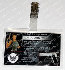 Lara Croft Tomb Raider Game Weapon Prop ID Badge Fancy Dress Cosplay Christmas
