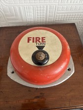 Vintage Taco Metal Wall Mounted Red Rotational Hand Manual Use Fire Bell Working