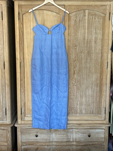 Reformation blue linen cut out - blue,