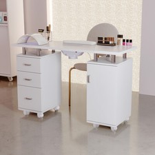 Manicure Nail Art Table Work Station Desk 3 Drawer 1 Door Storage +Extractor Fan