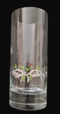 Eternal Beau Highball Glasses, approx 5.5in tall, Pink Flowers