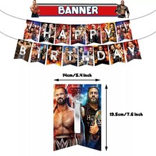 WWE Wrestling Banner Wrestle Show Wrestler Bunting Birthday Party Decoration