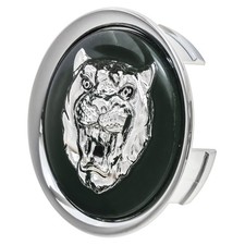 Wheel badge Green Silver cat