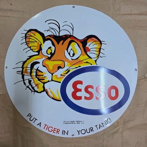 Esso tiger porcelain enamel - porcelain,