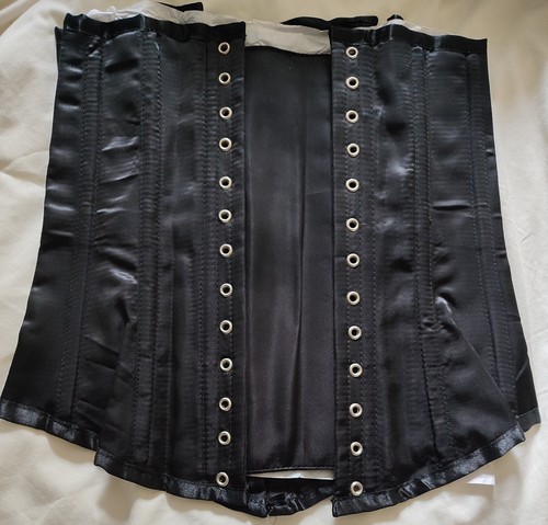Corset black satin overbust - satin, or