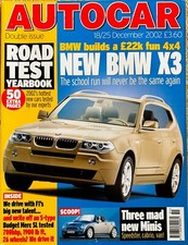 AUTOCAR MAGAZINE 18 / 25-DEC-02 - Ferrari 575, Hartge Mini Cooper S, Saab 9-3
