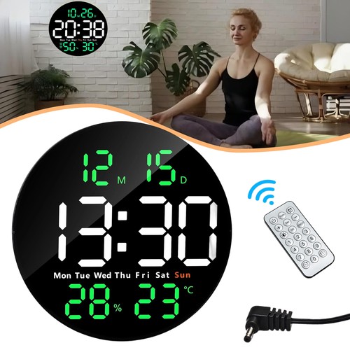 Digital round wall - 10", clock