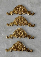 4 x Gilded Resin Furniture Applique  Baroque / French Style Decorative Molding 