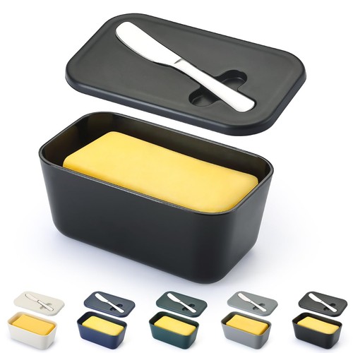 Plastic butter dish with lid - with,