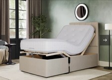 Restwell Electric Adjustable Bed Cream All Sizes + Mattress & Matching Headboard