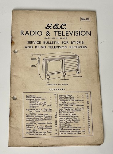 Tv service bulletin - tv,