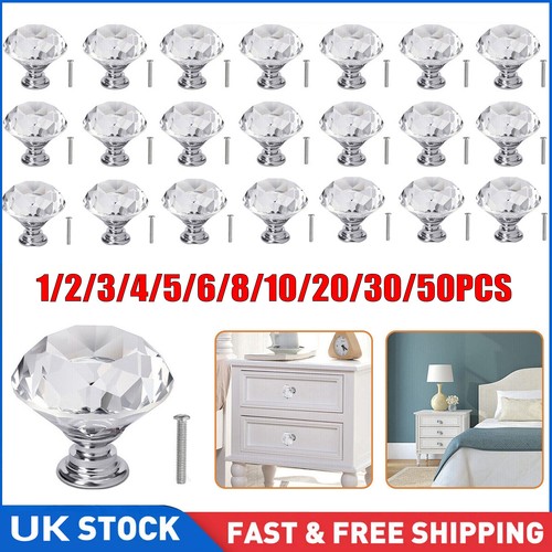 Lot clear crystal door - crystal, knobs