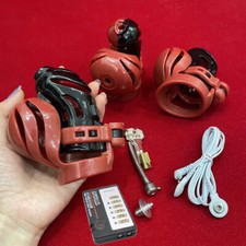 Shock Red Chastity Cage