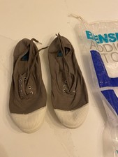 New Bensimon Lace Up Canvas Pumps Size 5  - Dark Grey Truffle