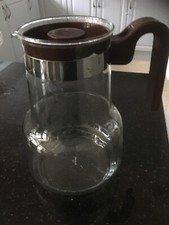 Vintage Pyrex Glass Coffee Jug 1 Ltr Brown Lid and Handle