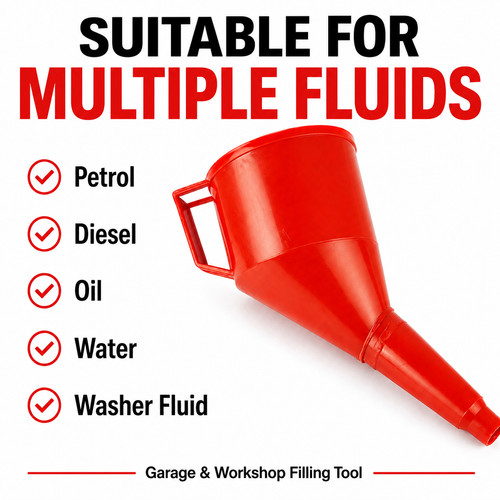 Fuel funnel with strainer red - fuel,