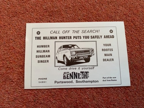 Hillman hunter press advert - press,