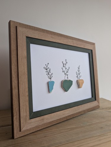 Handmade sea pottery floral - sea,