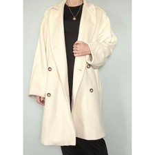 Max Mara Cream Wool Coat Wool