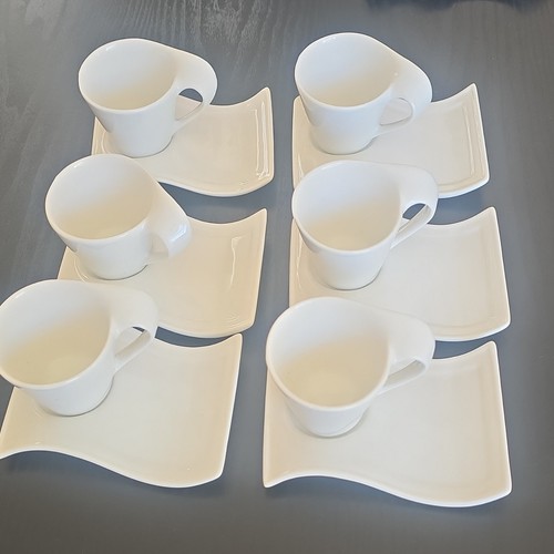 White espresso cup - espresso, wavy