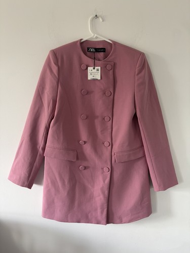 Zara pink coat jacket double - coat,