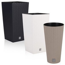 Large Tall Rattan Effect Flower Plant Pot Indoor Outdoor Garden Patio Planters