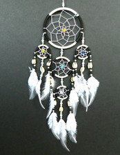 Dream catcher Black White Dreamcatchers 9x30cm Dreamcatcher shells Hand Made