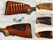 Leather Shotgun Buttstock Cover Butt Stock Shell Holder Cheek Rest  Suede Padded
